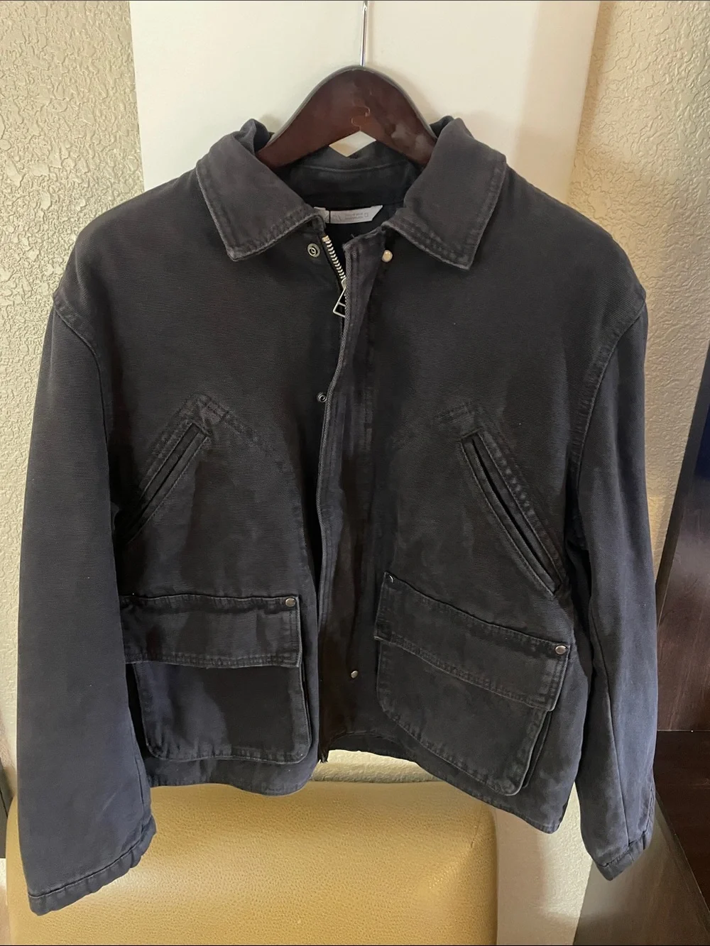 Zara Men's Dark Gray Utility Field Jacket